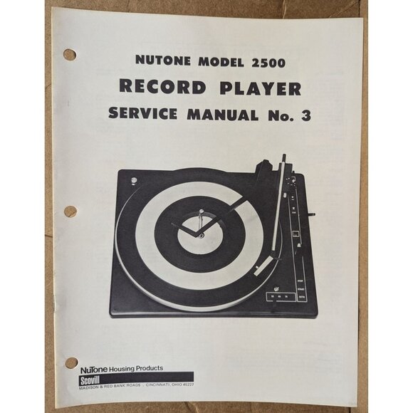 NUTONE SERVICE MANUAL FOR MUSICOM MASTER RECEIVER MODELS 2500, 2501, 2502, 2600 - Picture 5 of 9